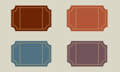 Old Ticket with Copy Space set. Vector Illustration.