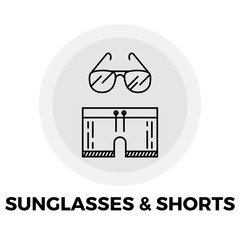 Sunglasses and Shorts Line Icon