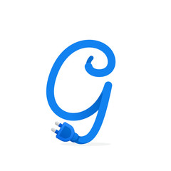 G letter logo formed by plug cable.