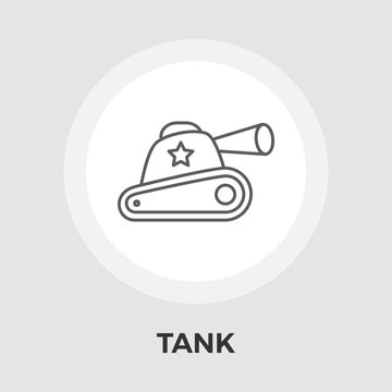 Tank toy vector flat icon