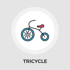Fototapeta premium Tricycle flat icon