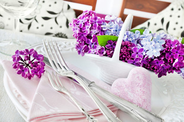 Flieder Lilac flowers decoration and heart