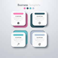Vector illustration of four square infographics