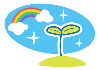 雨上がり　萌える　双葉