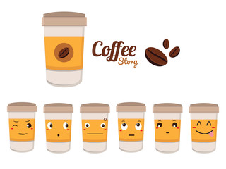 Coffee cup. Coffee cup vector illustration. Coffee cup icon. Coffee cup isolated on background. Paper coffee cup. Coffee cup in flat style. Coffee cup beans.