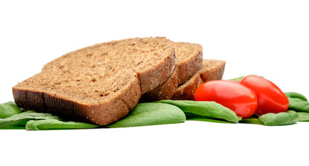 Bread tomatos and spinach