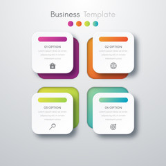 Vector illustration of four square infographics
