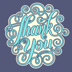 thank you handwritten lettering inscription