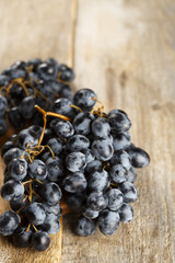 Grapes on wooden background
