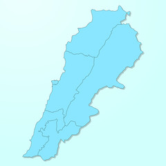 Lebanon blue map on degraded background vector