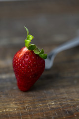 strawberry on a wooden table