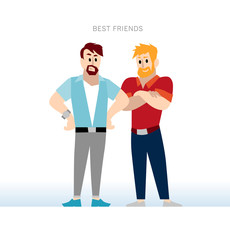 Fototapeta premium Vector flat simple friendly people character. Person icon isolated. Concept industry. Human icon. Profession man icon. Human portrait. Friends.