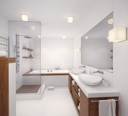 Fototapeta na wymiar 3D rendering of bathroom