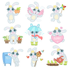 Adorable Bunny Illustrations Set