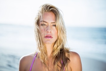 Beautiful woman posing on the beach