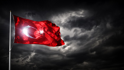 The Turkish flag - obrazy, fototapety, plakaty