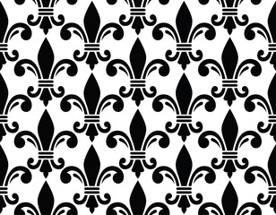 French style seamless pattern - Fleur de lis symbol © redkoala