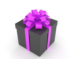 Obraz premium gift box with bows isolated on white. 3d rendering.