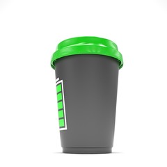 Coffee to go on white. 3d rendering.