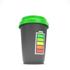 Coffee to go on white. 3d rendering.