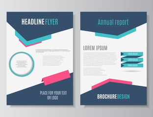 Leaflet brochure. Printable annual report. Flyer template. Brochure layout. Vector illustration, eps 10