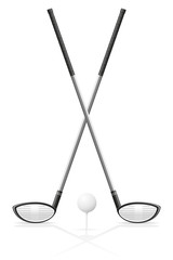 golf club and ball vector illustration