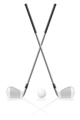 golf club and ball vector illustration