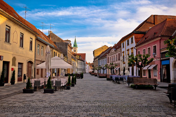 Fototapeta na wymiar Baroque town of Varazdin street view