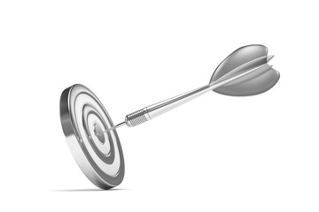 arrow darts in target. 3d rendering.