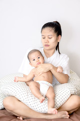 Asian mother and son