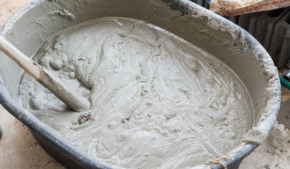 cement mix concrete is compacted sand