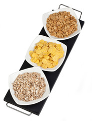 Healthy Food - mix of cereals on a black tray