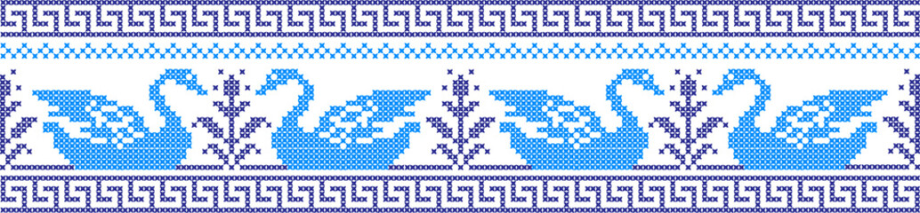 Embroidered pattern on transparent background © pvl0707