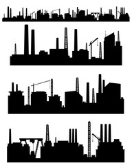 Fototapeta na wymiar Three factories silhouettes