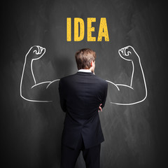 young successful businessman having an idea