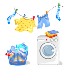 washing clothes, washing machine