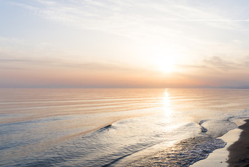 sunset over the sea beach
