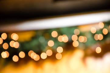 Blurred lights with a green and yellow background