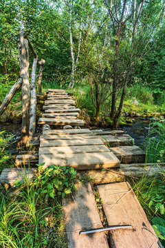 wooden bridge over the creek