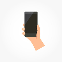 Hand Holding Mobile Phone Vector
