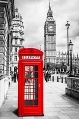 Naklejka premium Telefoniczna budka Londyn Big Ben
