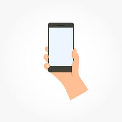 Hand Holding Mobile Phone Vector
