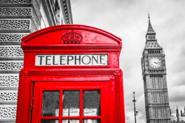 Fototapeta na wymiar Telefonzelle London Big Ben