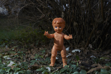 Scary doll. Child abuse. Crime scene. Lost