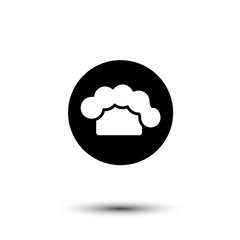 Simple white outline. Chef cooking cap design