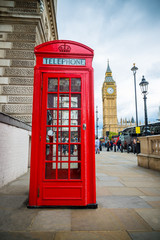 Fototapeta premium Telefoniczna budka Londyn Big Ben