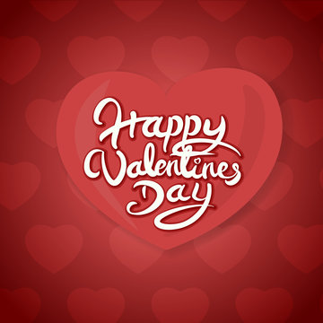 Happy Valentines Day Hand Drawn Lettering Vector Design