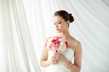 beautiful asian woman with flower and jewelry