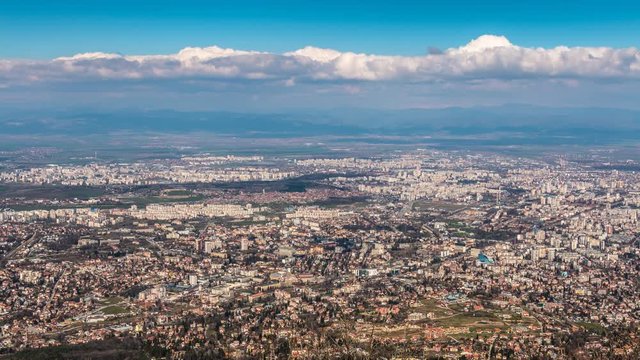 Aerial View Of Big City, 4K Resolution Time Lapse