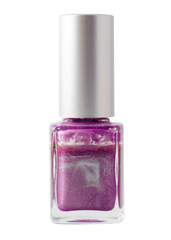 colored nail polish standing isolated on white background